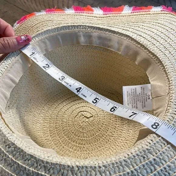 Boho Fringe in Bright Colors Straw Beach Hat - Picture 8 of 9